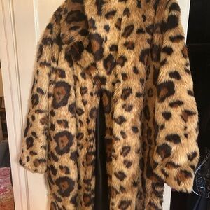 Men’s Leopard Print Faux Fur Coat